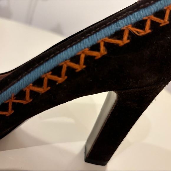 Miu Miu Suede Embroidered Pumps - Picture 7 of 13